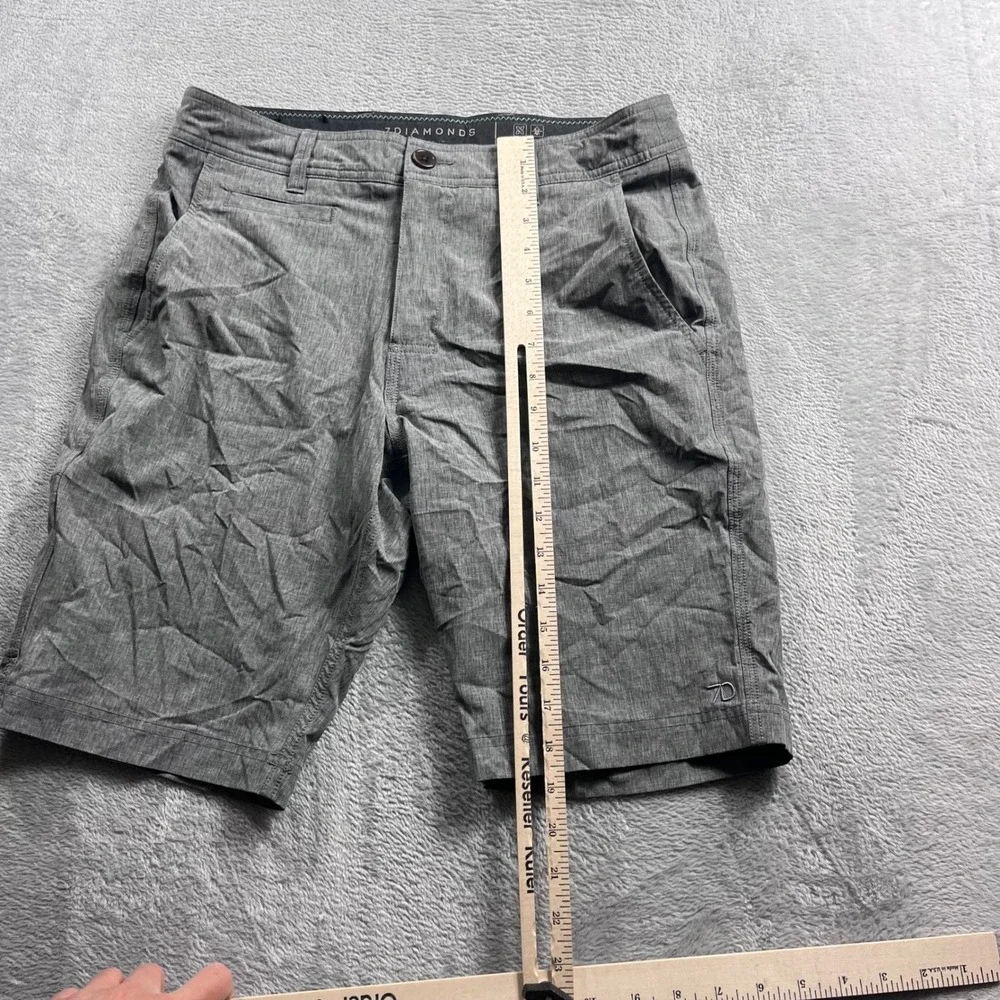 7 Diamonds Velocity Performance Shorts Mens 30 Heather Grey Stretch Golf Casual